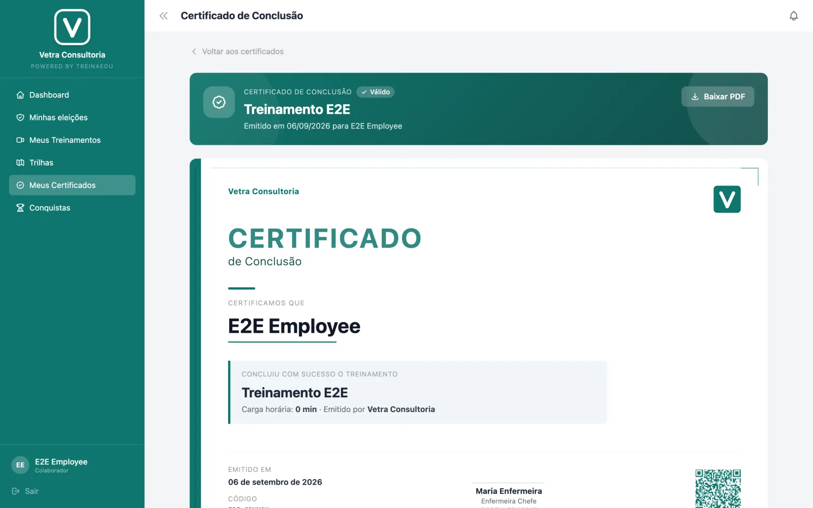Certificado com a sua cara